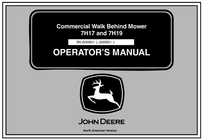 John Deere 7H17 & 7H19 Commercial Walk Behind Mower