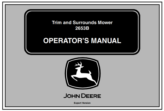 John Deere 2653B Trim and Surrounds Mower Operator's Manual