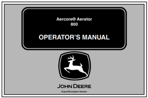 John Deere Aercore Aerator 800 Operator's Manual