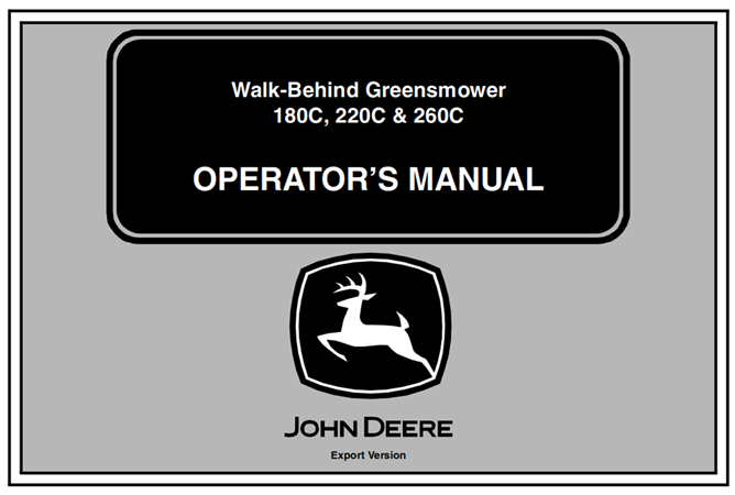 John Deere 180C, 220C, 260C Walk-Behind Greensmower