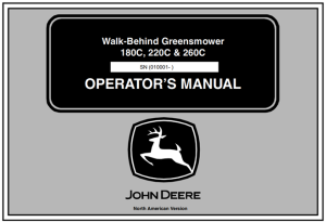 John Deere 180C, 220C, 260C Walk-Behind Greensmower