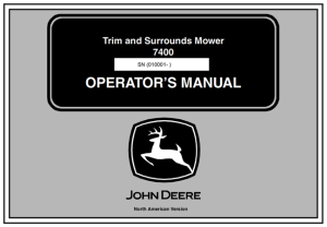 John Deere 7400 Trim and Surrounds Mower Operator's Manual