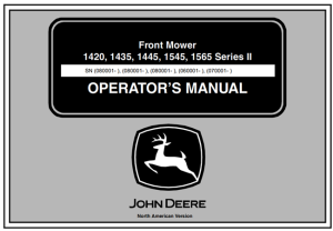 John Deere 1420, 1435, 1445, 1545, 1565 Series II Front Mower