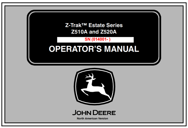 John Deere Z-Trak Estate Series Z510A and Z520A