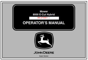 John Deere 8000 E-Cut Hybrid Mower Operator's Manual