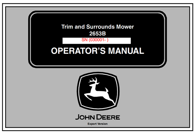 John Deere 2653B Trim and Surrounds Mower Operator's Manual