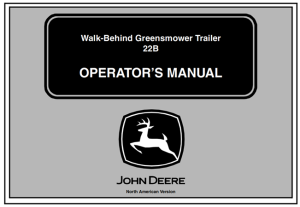 John Deere 22B Walk-Behind Greensmower Trailer