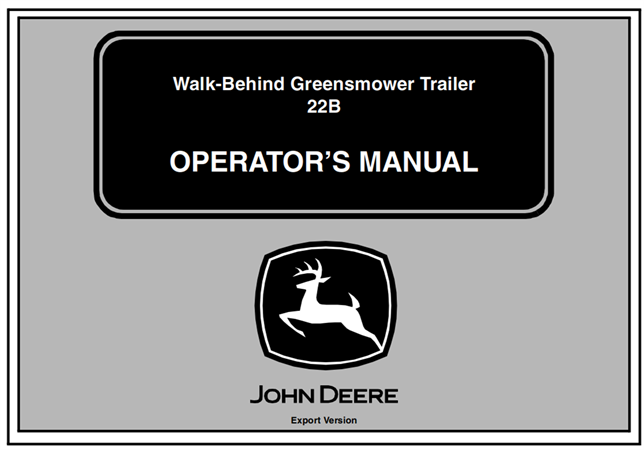 John Deere 22B Walk-Behind Greensmower Trailer