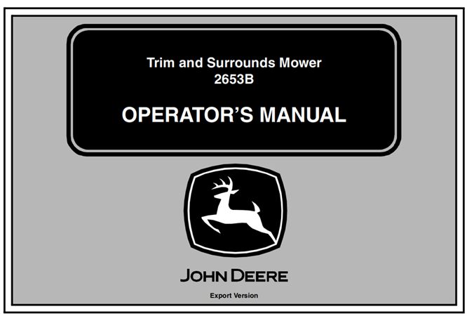 John Deere 2653B Trim and Surrounds Mower Operator's Manual