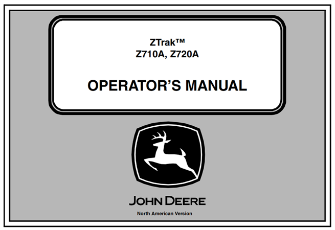 John Deere ZTrak Mid-Frame Series Z710A & Z720A