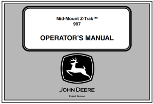 John Deere Mid-Mount Z-Trak 997 Diesel Operator's Manual