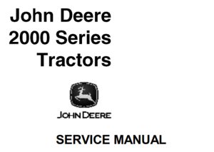 John Deere 2000 Series Tractors Service Repair Manual