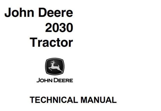 John Deere 2030 Tractor Technical Manual