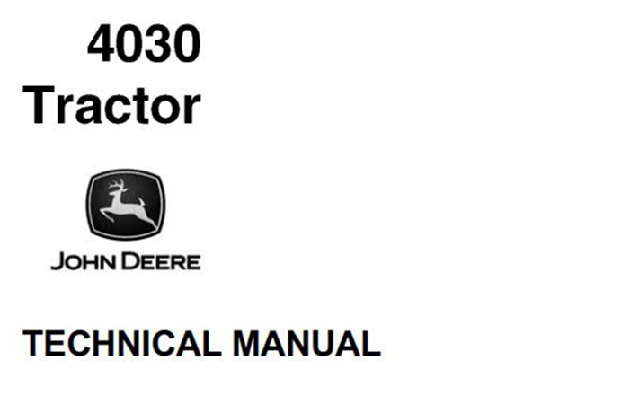 John Deere 4030 Tractor Technical Manual