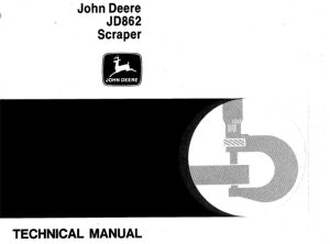 John Deere JD862 Scraper Technical Manual