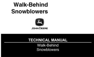 John Deere Walk-Behind Snowblowers Technical Manual