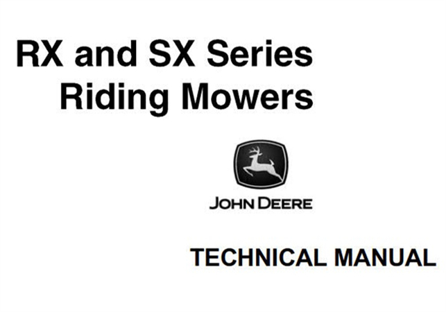 John Deere RX & SX Series Riding Mowers Technical Manual