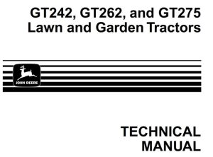 John Deere GT242, GT262, GT275 Lawn and Garden Tractors