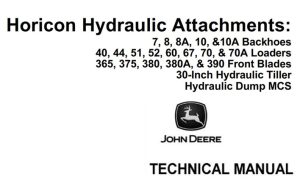 John Deere Horicon Hydraulic Attachments Technical Manual