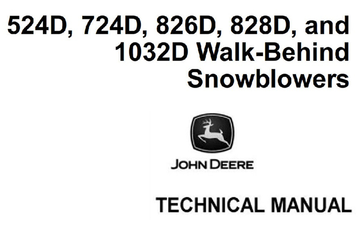 John Deere 524D, 724D, 826D, 828D, 1032D Walk-Behind Snowblowers