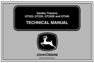 John Deere GT225, GT235, GT235E, GT245 Garden Tractors