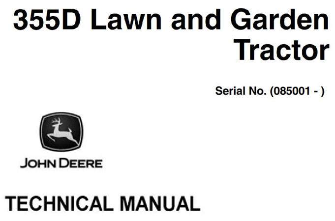 John Deere 355D Lawn & Garden Tractor Technical Manual