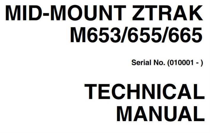 John Deere Mid-Mount ZTrak M653, M655, M665 Technical Manual