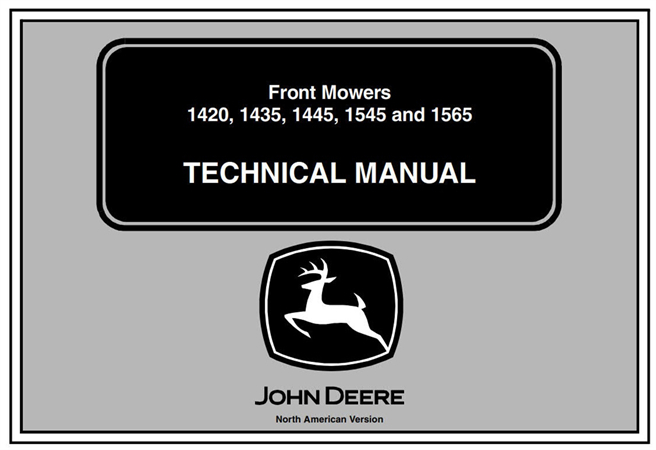 John Deere 1420, 1435, 1445, 1545, 1565 Front Mowers