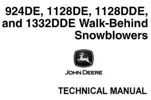 John Deere 924DE, 1128DE, 1128DDE, 1332DDE Walk-Behind Snowblowers