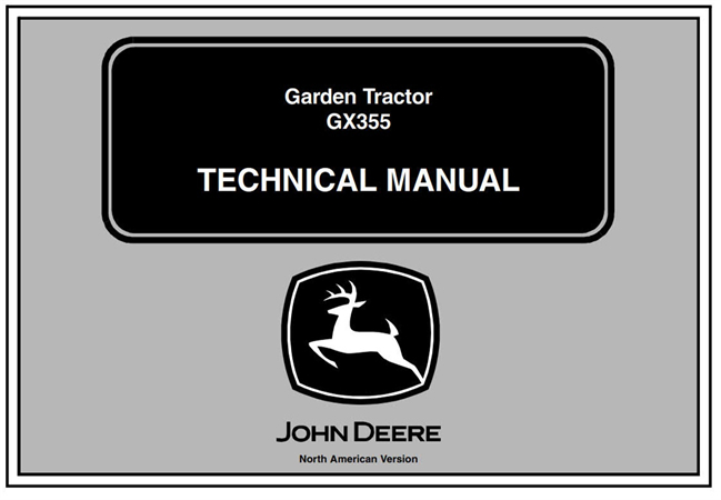 John Deere GX355 Garden Tractor Technical Manual