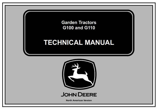 John Deere G100 & G110 Garden Tractors Technical Manual