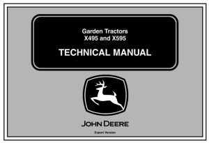 John Deere X495 & X595 Garden Tractors Technical Manual