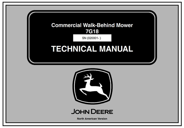 John Deere 7G18 Commercial Walk-Behind Mower Technical Manual