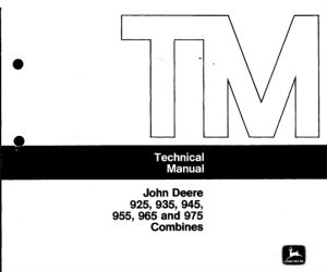 John Deere 925, 935, 945, 955, 965, 975 Combines Technical Manual