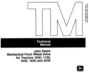 John Deere Mechanical Front Wheel Drive Technical Manual