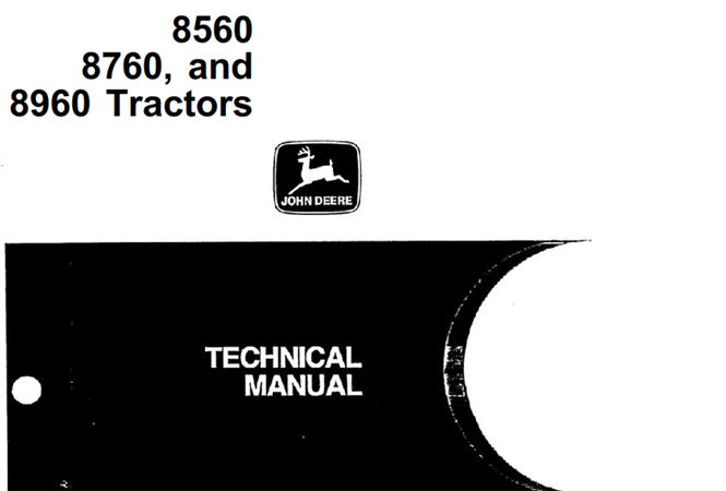 John Deere 8560, 8760, 8960 Tractors Repair, Operation and Tests