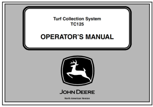 John Deere TC125 Turf Collection System Operator's Manual