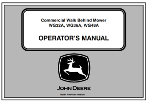 John Deere WG32A, WG36A, WG48A Commercial Walk Behind Mower