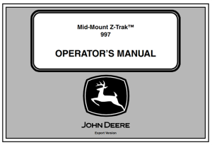 John Deere Mid-Mount Z-Trak 997 Diesel Operator's Manual