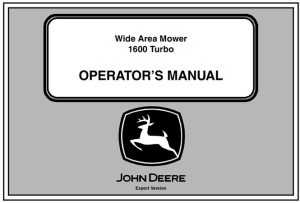 John Deere 1600 Turbo Wide Area Mower Operator's Manual