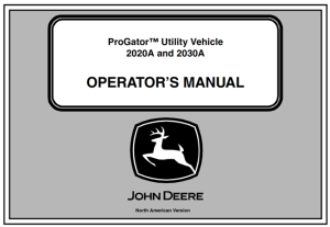 John Deere 2020A & 2030A ProGator Utility Vehicle