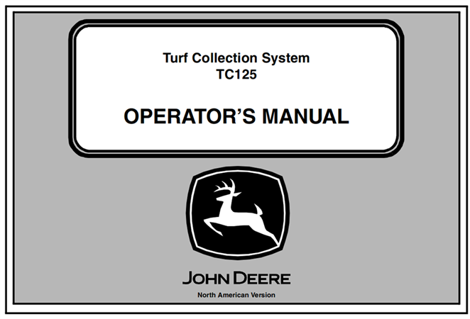 John Deere TC125 Turf Collection System Operator's Manual