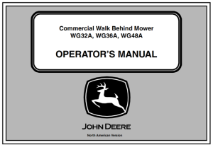 John Deere WG32A, WG36A, WG48A Commercial Walk Behind Mower