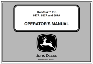 John Deere QuikTrak Pro (647A, 657A, 667A) Operator's Manual