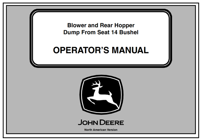 John Deere Dump From Seat 14 Bushel Blower and Rear Hopper