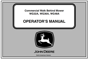 John Deere WG32A, WG36A, WG48A Commercial Walk Behind Mower