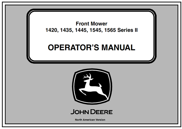 John Deere 1420, 1435, 1445, 1545, 1565 Series II Front Mower