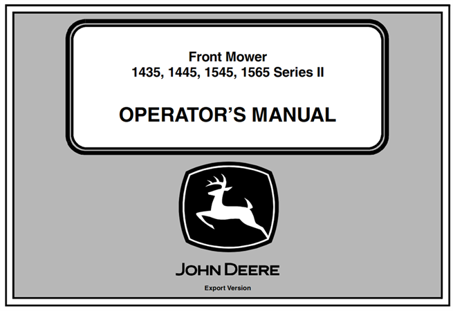 John Deere 1435, 1445, 1545, 1565 Series II Front Mower