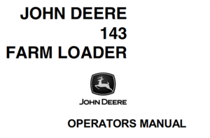 John Deere 143 Farm Loader Operator's Manual