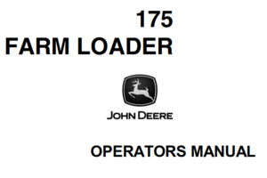 John Deere 175 Farm Loaders Operator's Manual